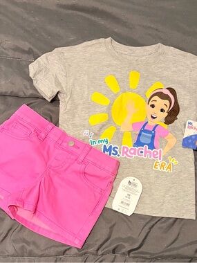wonder nation Bright Hot Pink Girls' Shorts (5T)